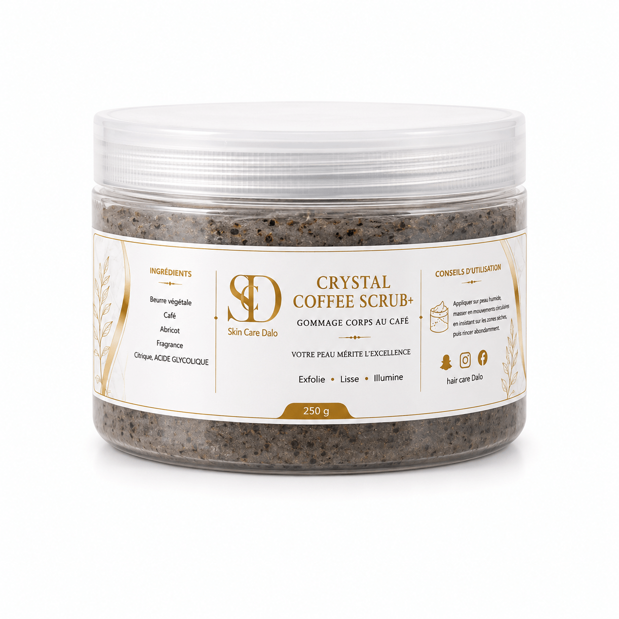 Crystal Coffee Scrub – Gommage Corps Éclaircissant au Café