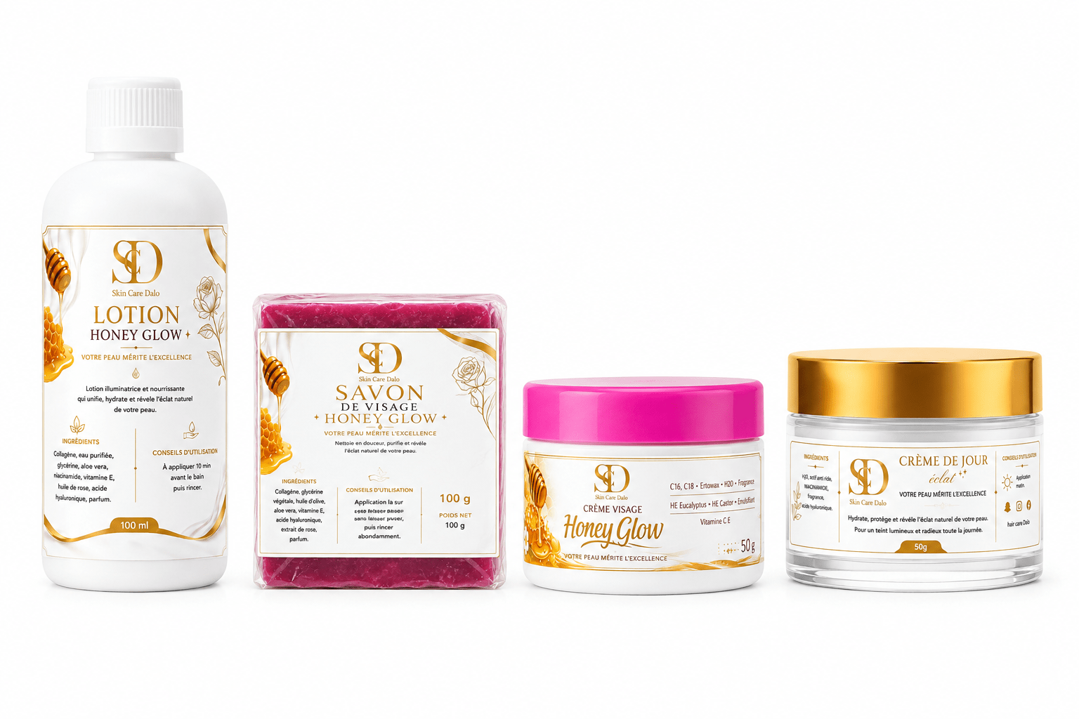 Gamme visage Honey Glow (ancien kit visage teint caramel)